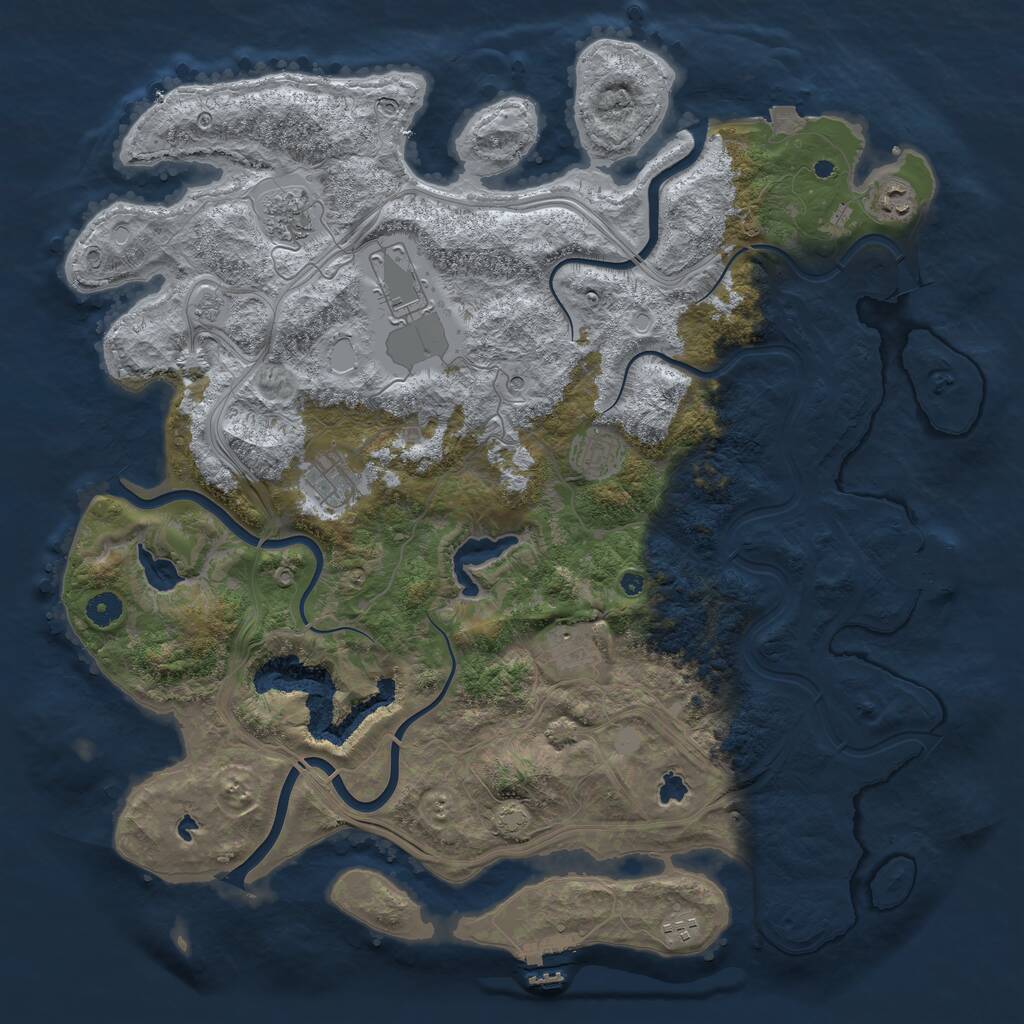 Rust Map: Procedural Map, Size: 4500, Seed: 63122088, 13 Monuments