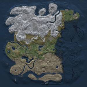 Thumbnail Rust Map: Procedural Map, Size: 4500, Seed: 63122088, 13 Monuments