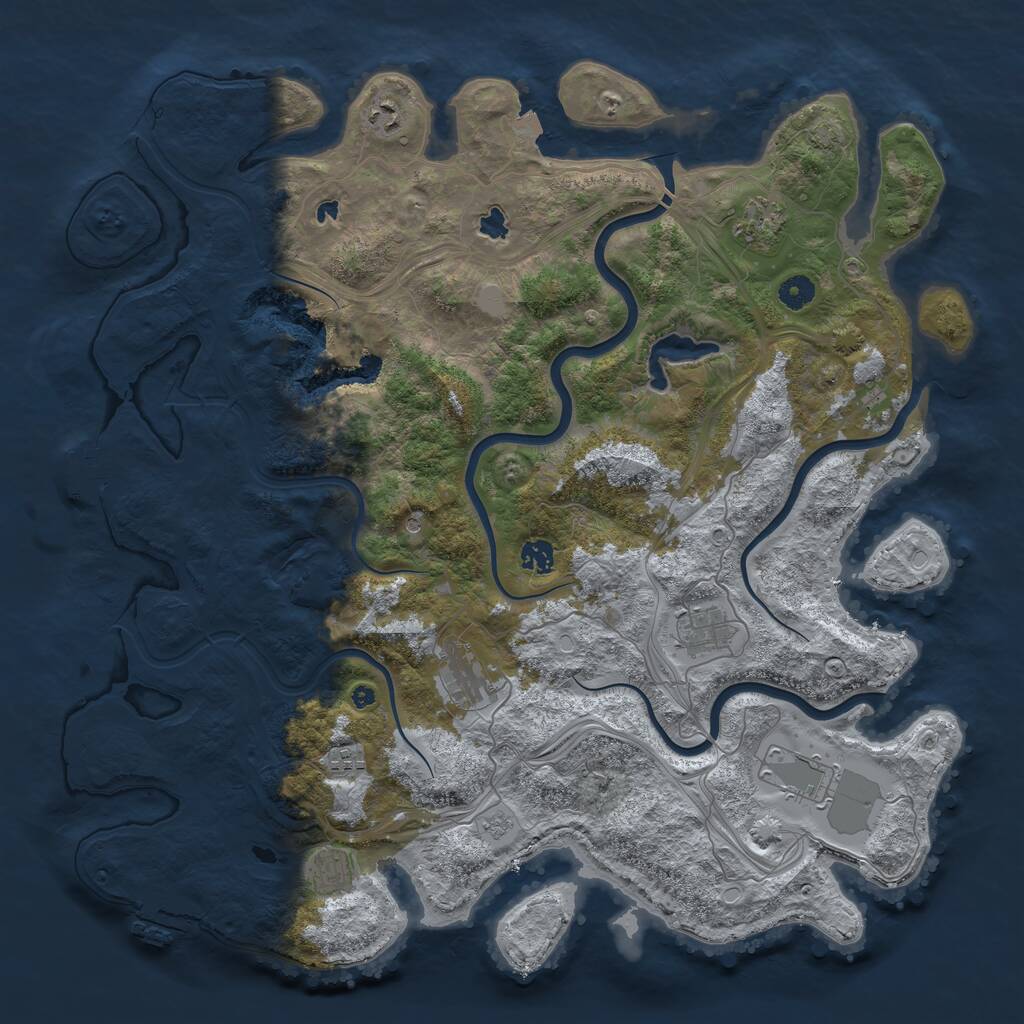 Rust Map: Procedural Map, Size: 4500, Seed: 9856543, 14 Monuments