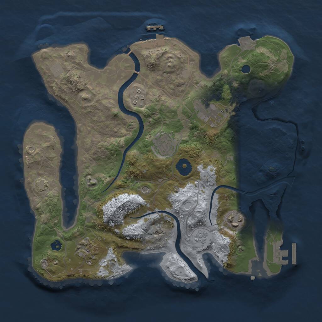 Rust Map: Procedural Map, Size: 3000, Seed: 1384275530, 11 Monuments