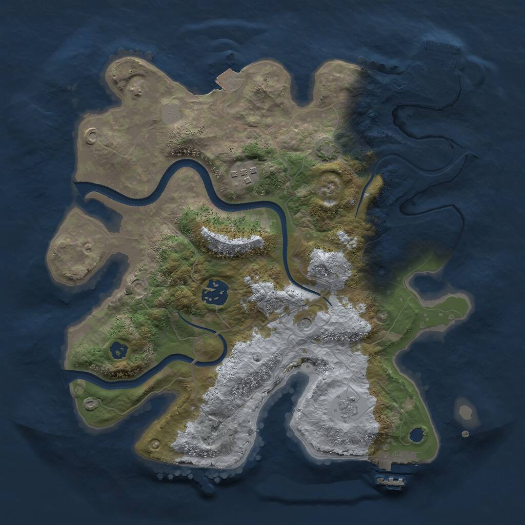 Rust Map: Procedural Map, Size: 3000, Seed: 379197911, 8 Monuments