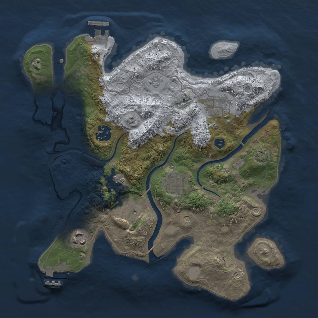 Rust Map: Procedural Map, Size: 3000, Seed: 18994, 12 Monuments