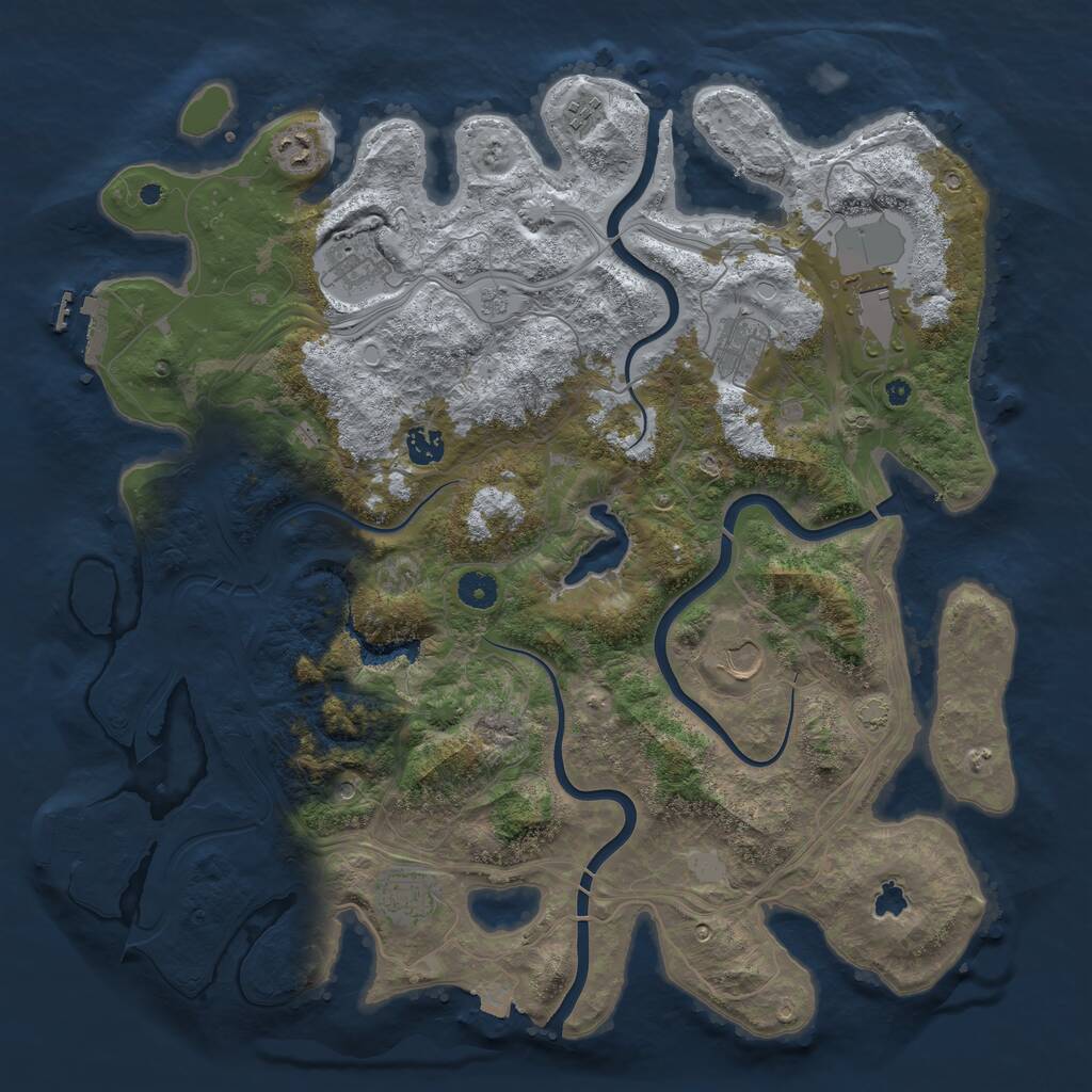 Rust Map: Procedural Map, Size: 4250, Seed: 1859307387, 14 Monuments