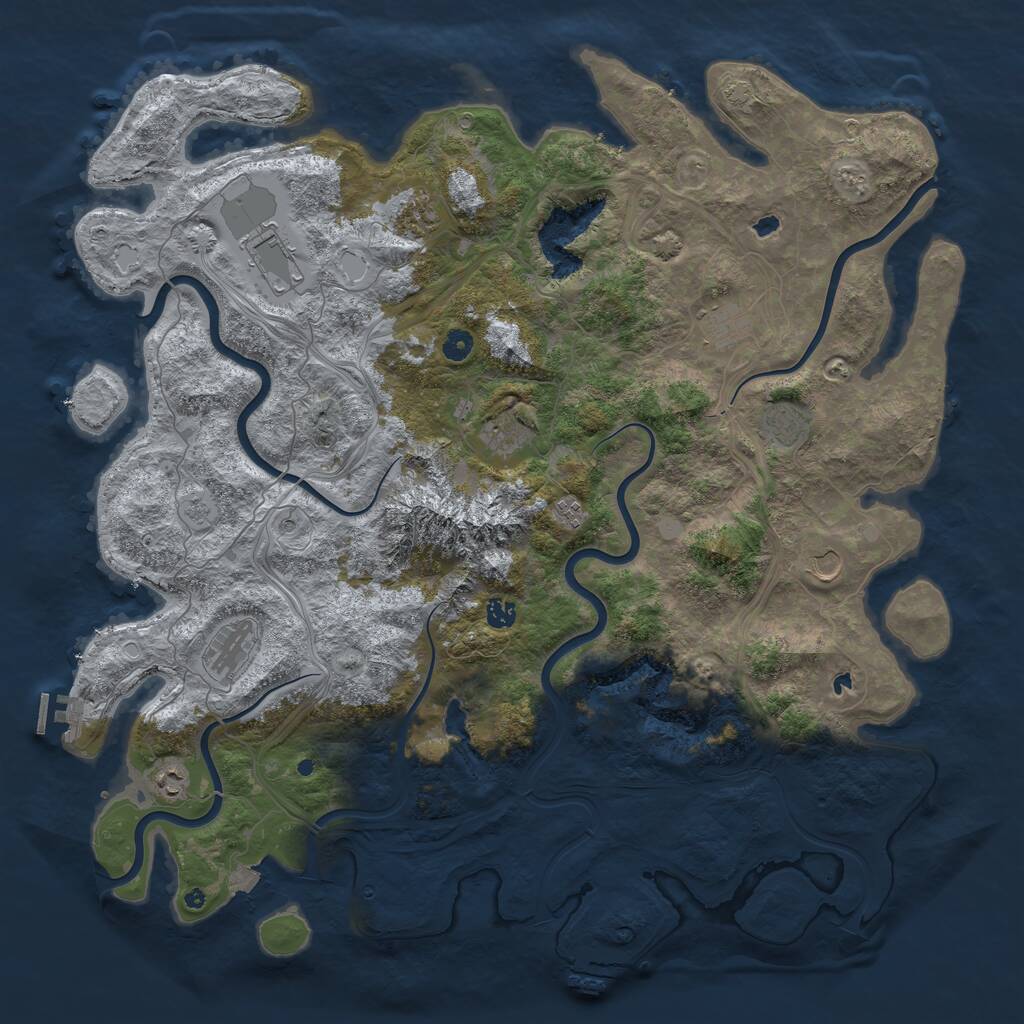 Rust Map: Procedural Map, Size: 5000, Seed: 1148142490, 16 Monuments
