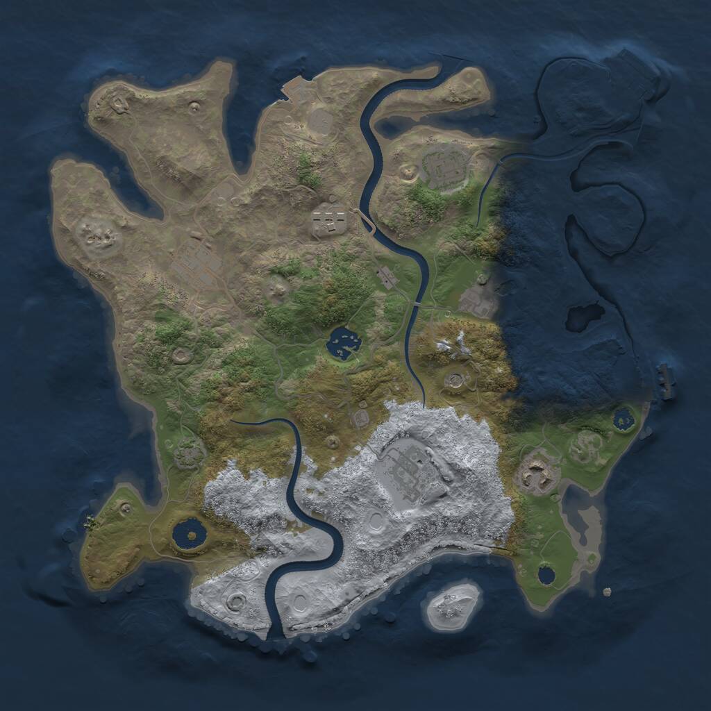 Rust Map: Procedural Map, Size: 3350, Seed: 2025, 12 Monuments