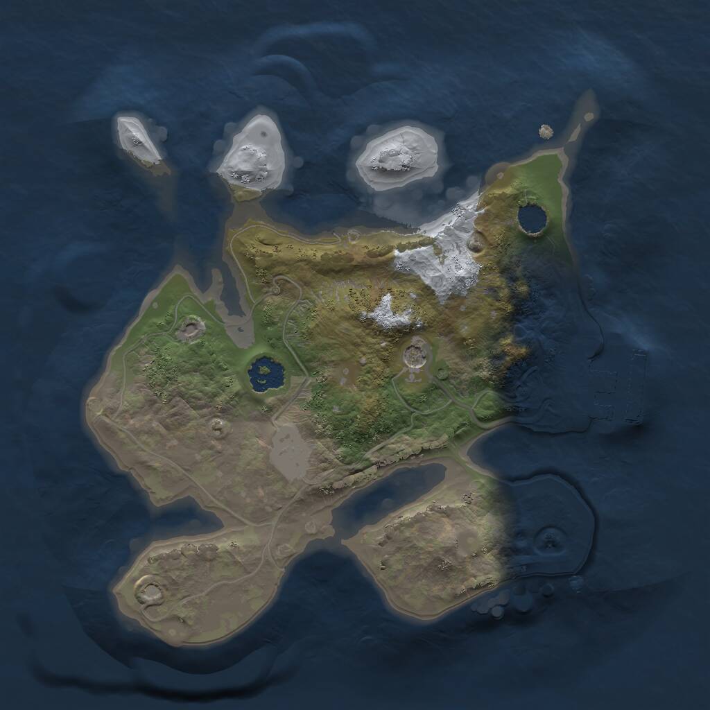 Rust Map: Procedural Map, Size: 2000, Seed: 2360186, 3 Monuments