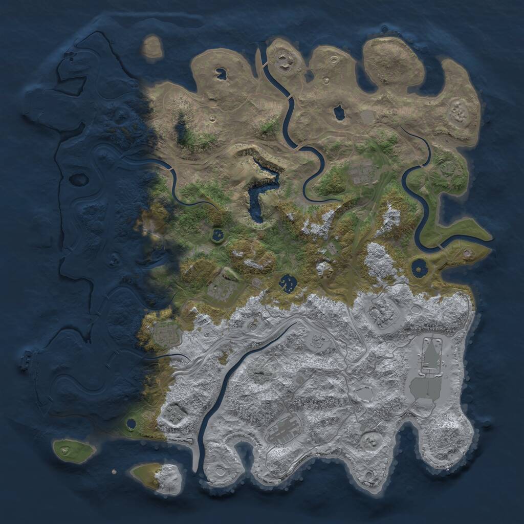 Rust Map: Procedural Map, Size: 4500, Seed: 176012796, 15 Monuments