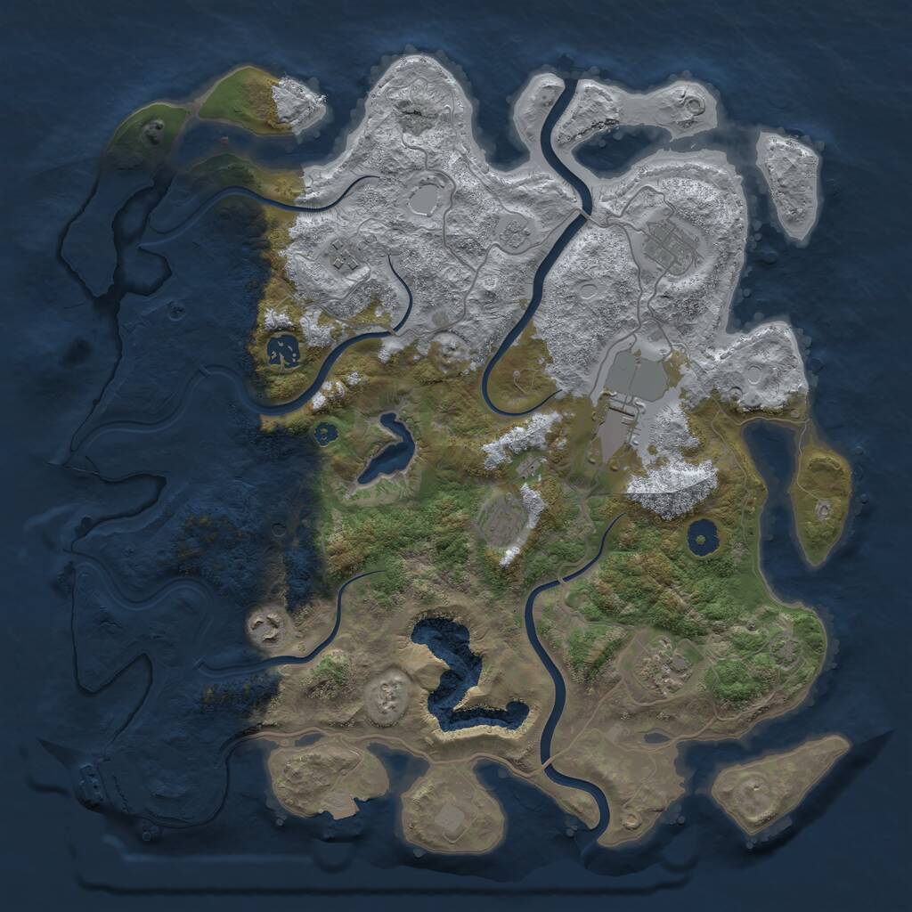 Rust Map: Procedural Map, Size: 4000, Seed: 2010144280, 12 Monuments