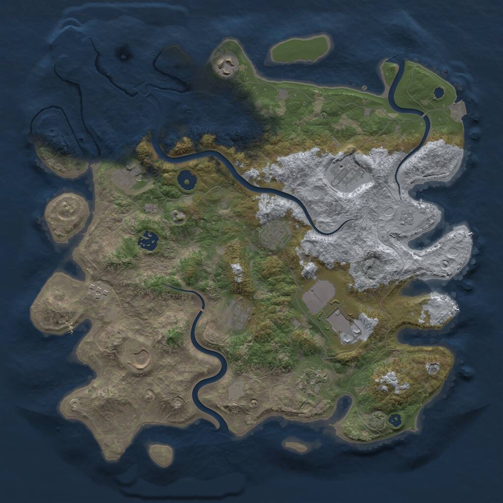 Rust Map: Procedural Map, Size: 3900, Seed: 1731632137, 14 Monuments