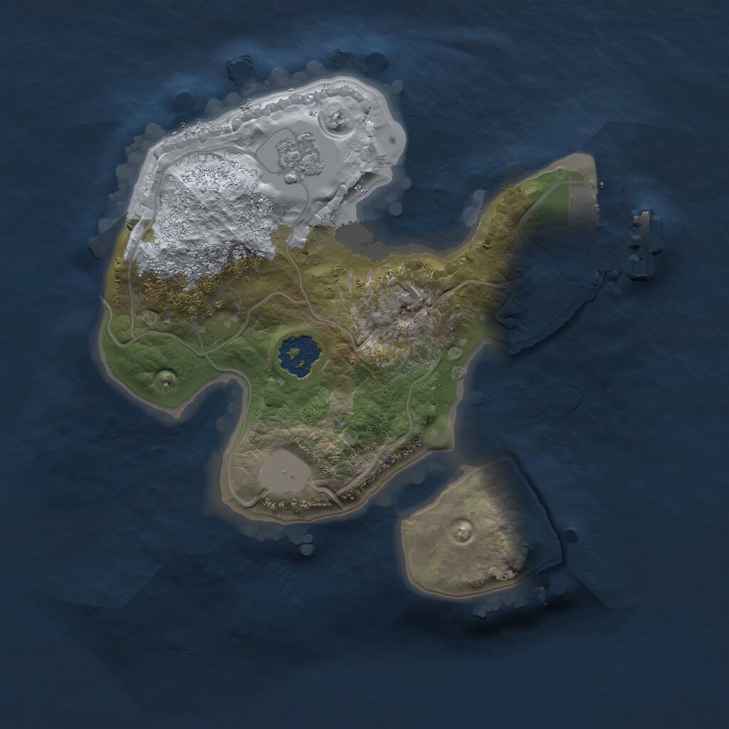 Rust Map: Procedural Map, Size: 1800, Seed: 1836097430, 3 Monuments
