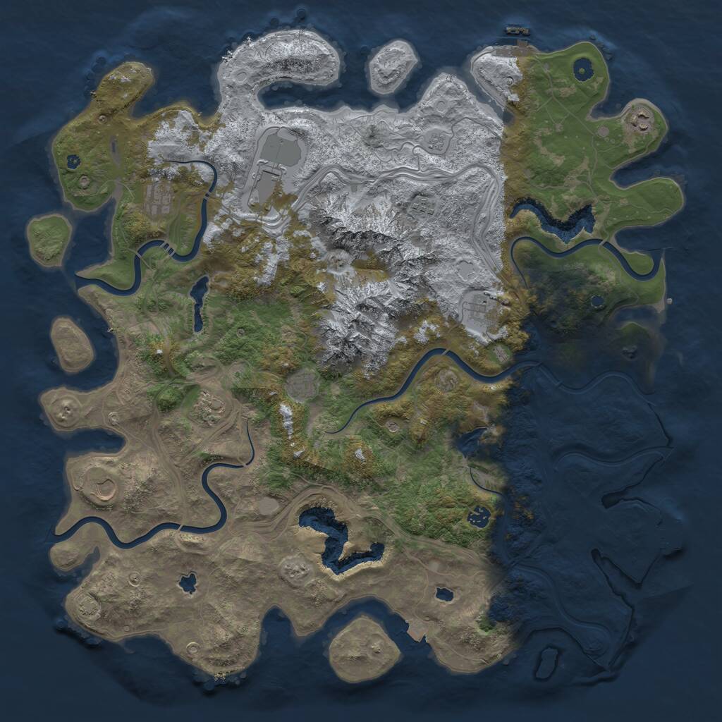 Rust Map: Procedural Map, Size: 5000, Seed: 7122, 15 Monuments
