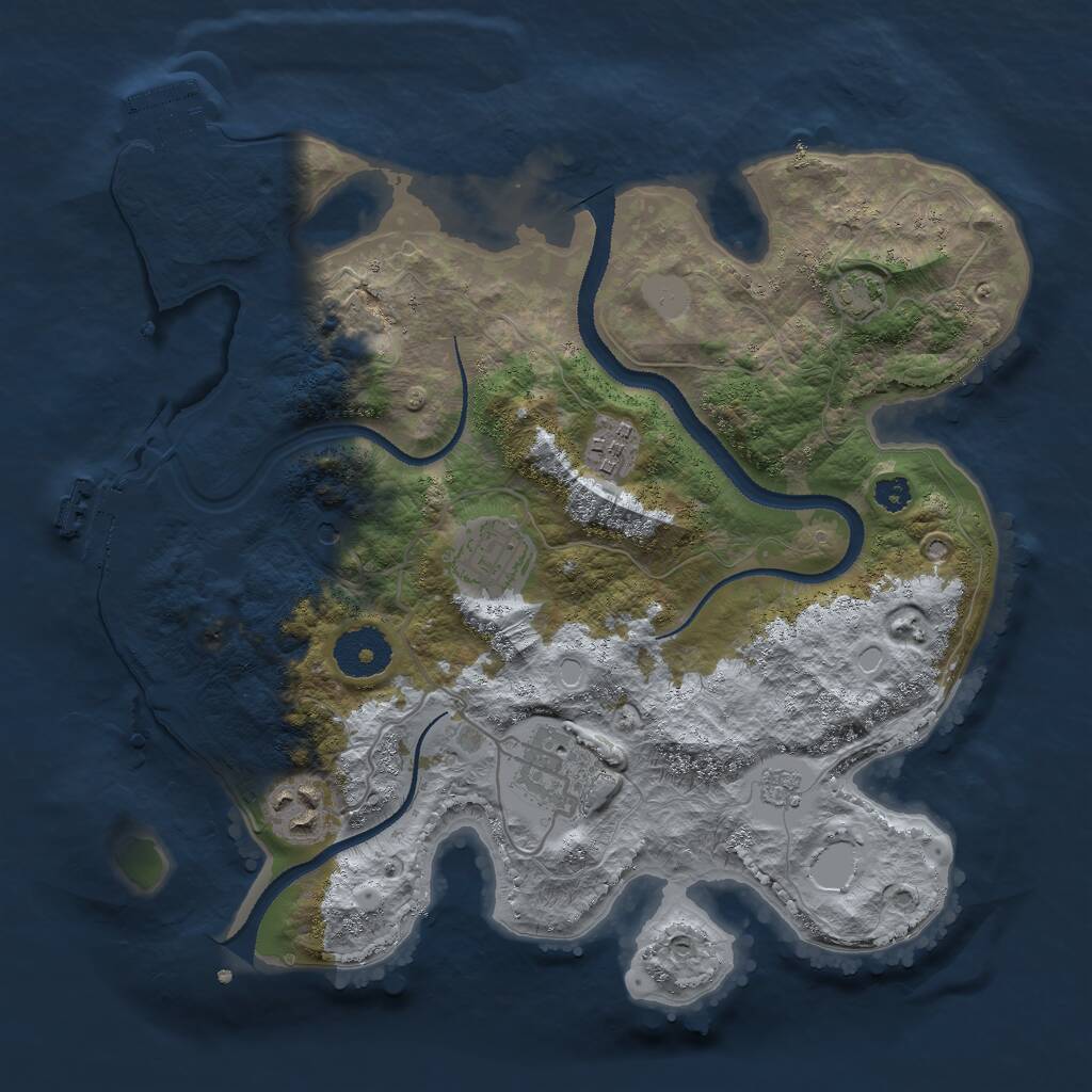 Rust Map: Procedural Map, Size: 3050, Seed: 50000, 10 Monuments