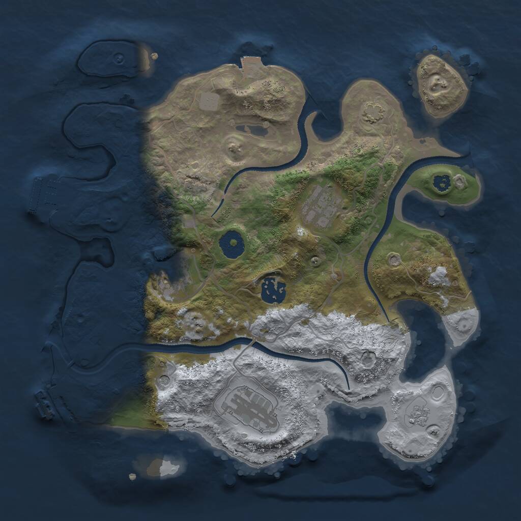 Rust Map: Procedural Map, Size: 3000, Seed: 523020882, 10 Monuments