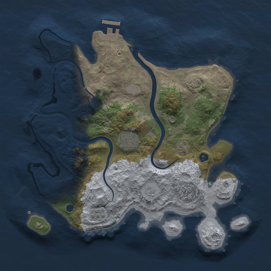 Rust Map: Procedural Map, Size: 3000, Seed: 13897, 7 Monuments