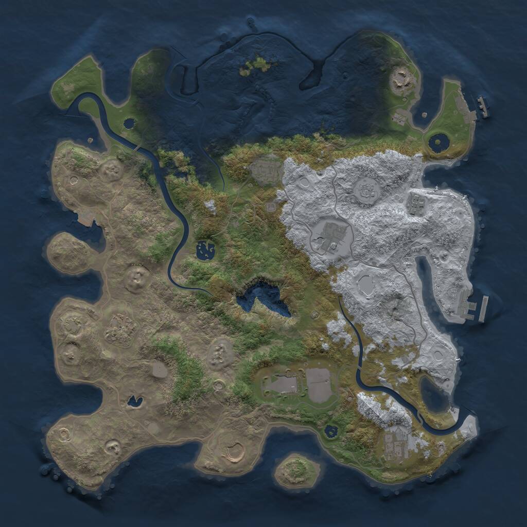 Rust Map: Procedural Map, Size: 4000, Seed: 28031996, 15 Monuments