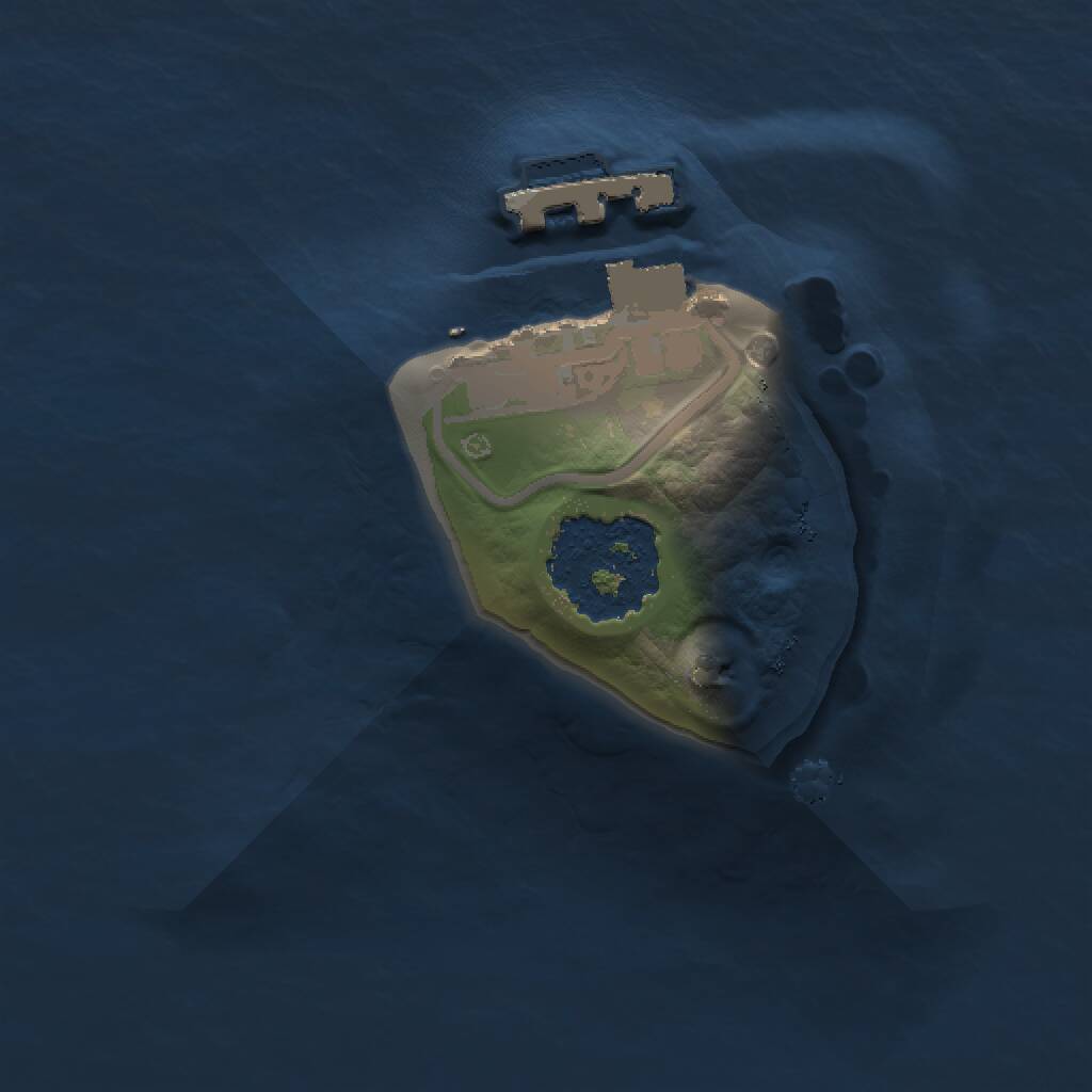 Rust Map: Procedural Map, Size: 1000, Seed: 4122, 2 Monuments