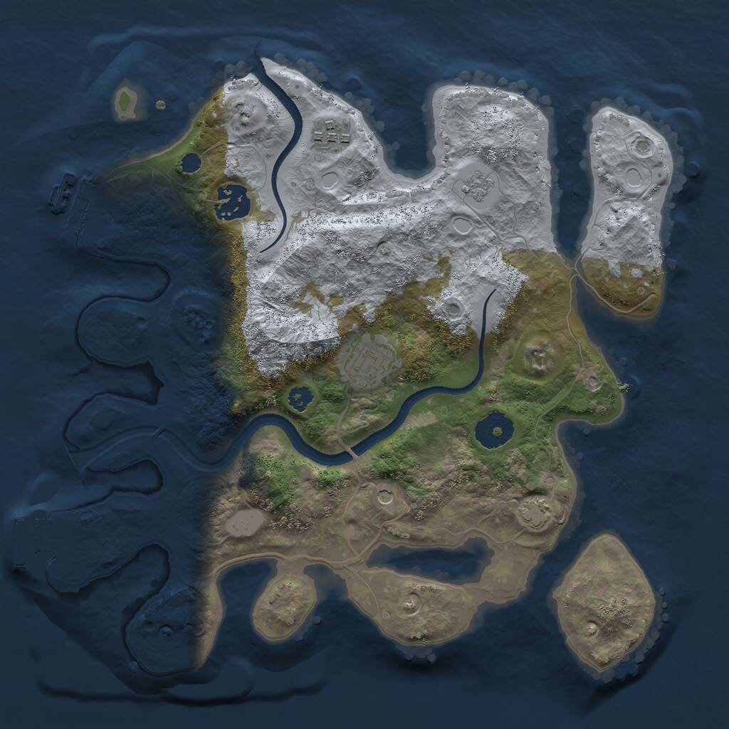 Rust Map: Procedural Map, Size: 3000, Seed: 634196, 9 Monuments