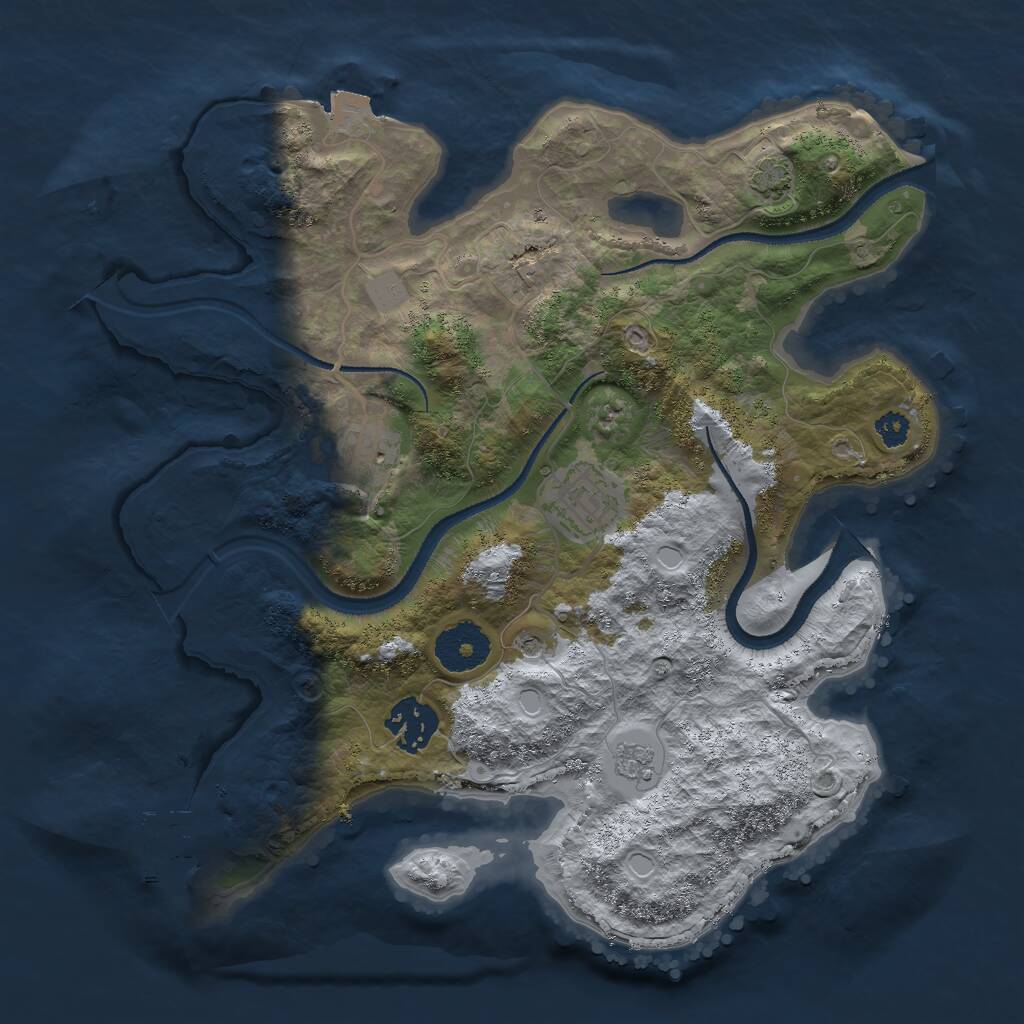 Rust Map: Procedural Map, Size: 3000, Seed: 138448495, 8 Monuments