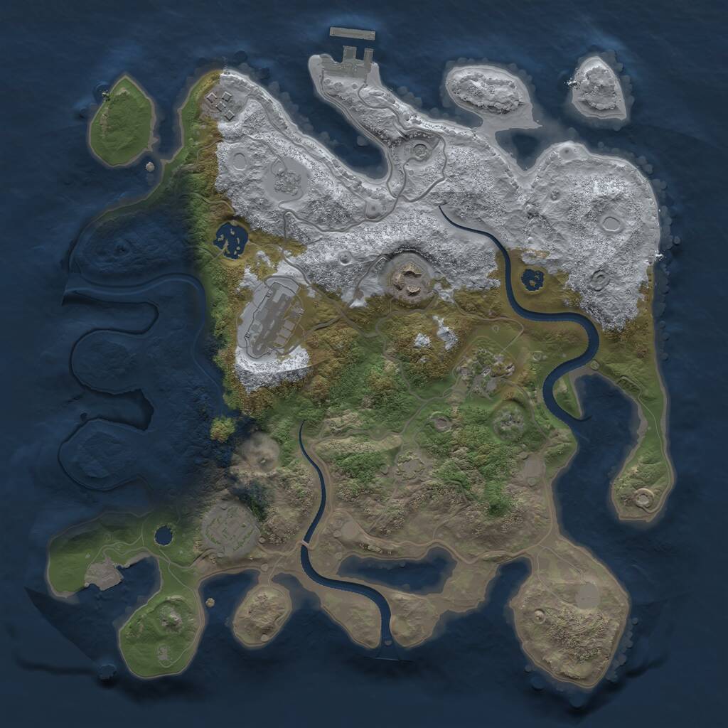 Rust Map: Procedural Map, Size: 3250, Seed: 634196, 11 Monuments