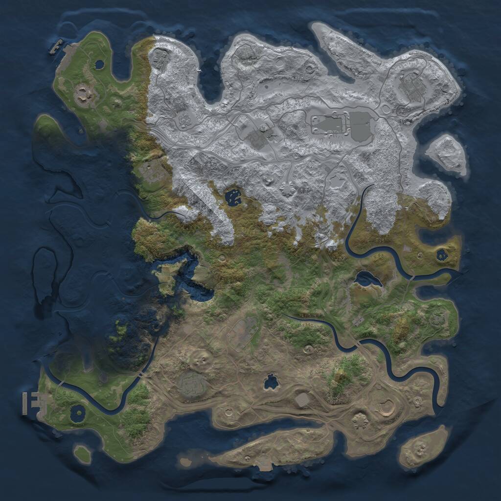 Rust Map: Procedural Map, Size: 4433, Seed: 1938472516, 17 Monuments