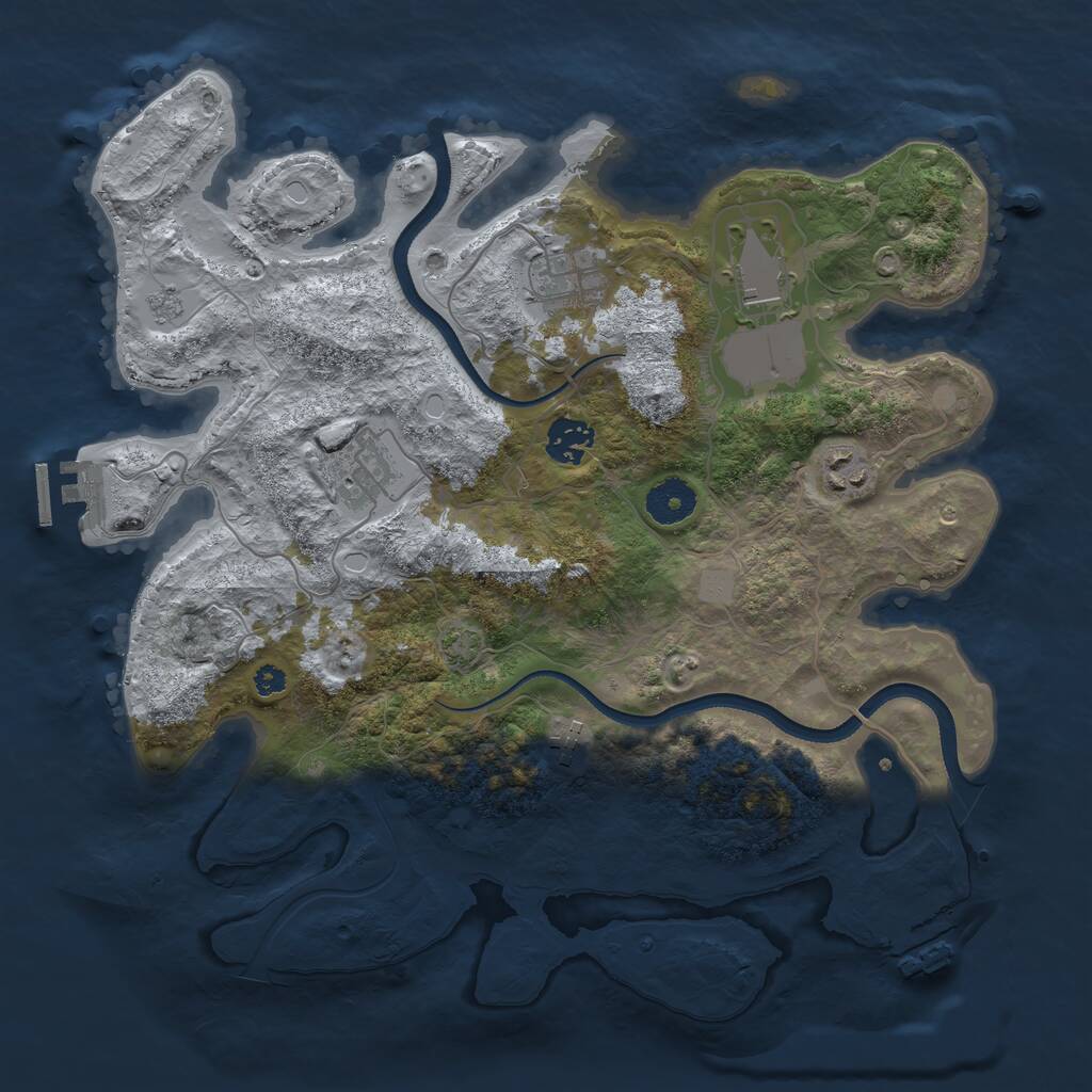 Rust Map: Procedural Map, Size: 3500, Seed: 1005280013, 11 Monuments