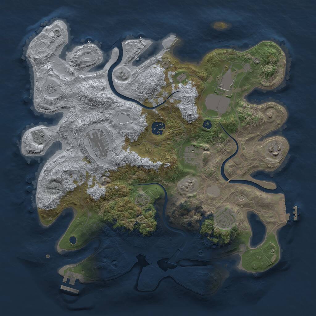 Rust Map: Procedural Map, Size: 3500, Seed: 1005280013, 13 Monuments