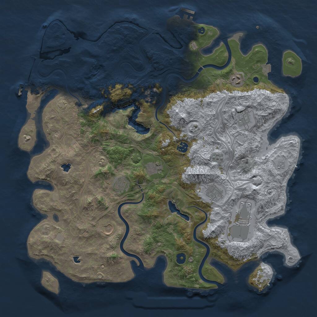 Rust Map: Procedural Map, Size: 4500, Seed: 12647421, 15 Monuments