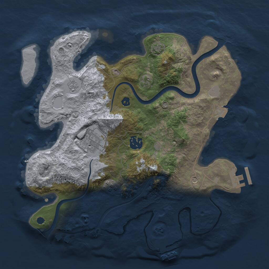 Rust Map: Procedural Map, Size: 3000, Seed: 490341656, 9 Monuments