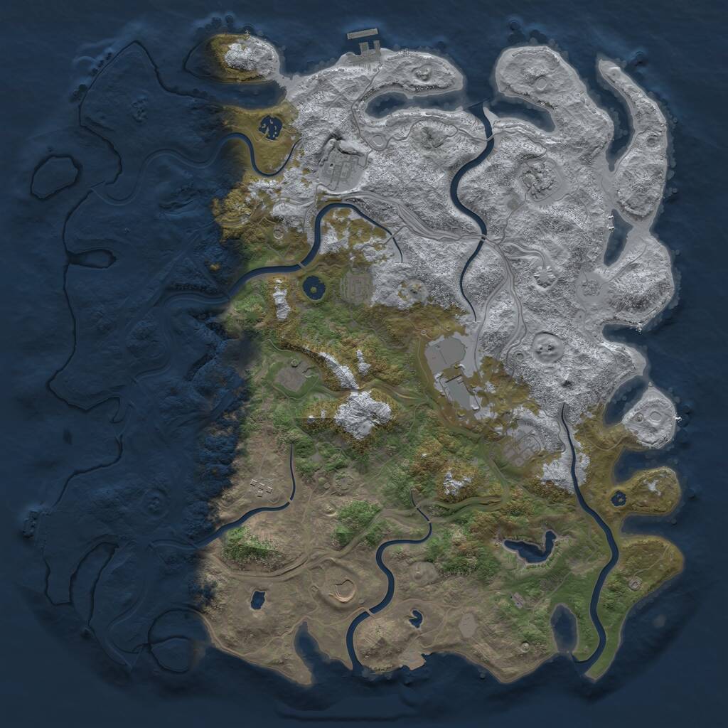 Rust Map: Procedural Map, Size: 4800, Seed: 1025647974, 15 Monuments