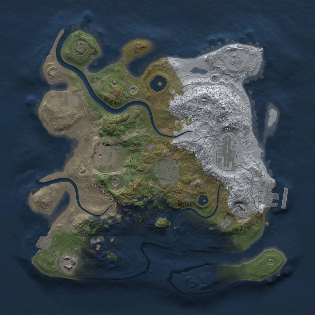 Rust Map: Procedural Map, Size: 3000, Seed: 1527527541, 9 Monuments