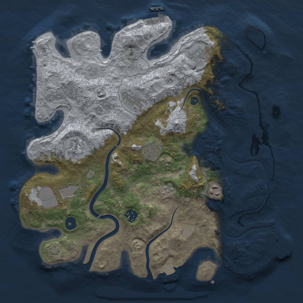 Rust Map: Procedural Map, Size: 3700, Seed: 798391846, 15 Monuments