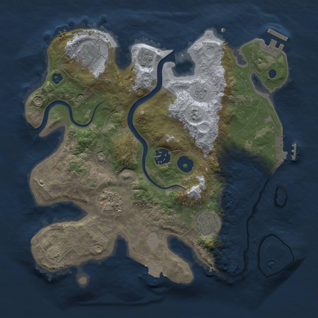 Rust Map: Procedural Map, Size: 3000, Seed: 157567885, 10 Monuments