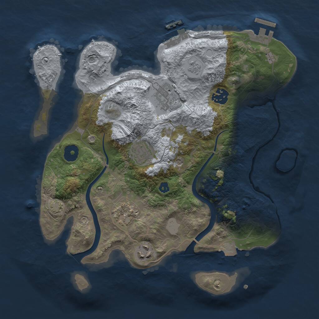 Rust Map: Procedural Map, Size: 3000, Seed: 1345386213, 11 Monuments