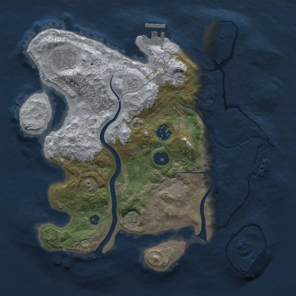 Rust Map: Procedural Map, Size: 3000, Seed: 797276, 8 Monuments