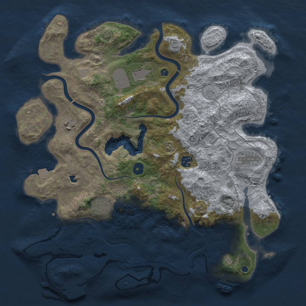 Rust Map: Procedural Map, Size: 4000, Seed: 1808782565, 11 Monuments