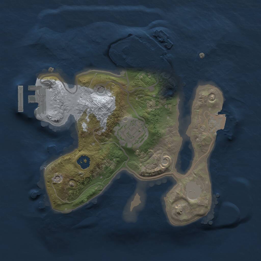 Rust Map: Procedural Map, Size: 2000, Seed: 92849, 5 Monuments