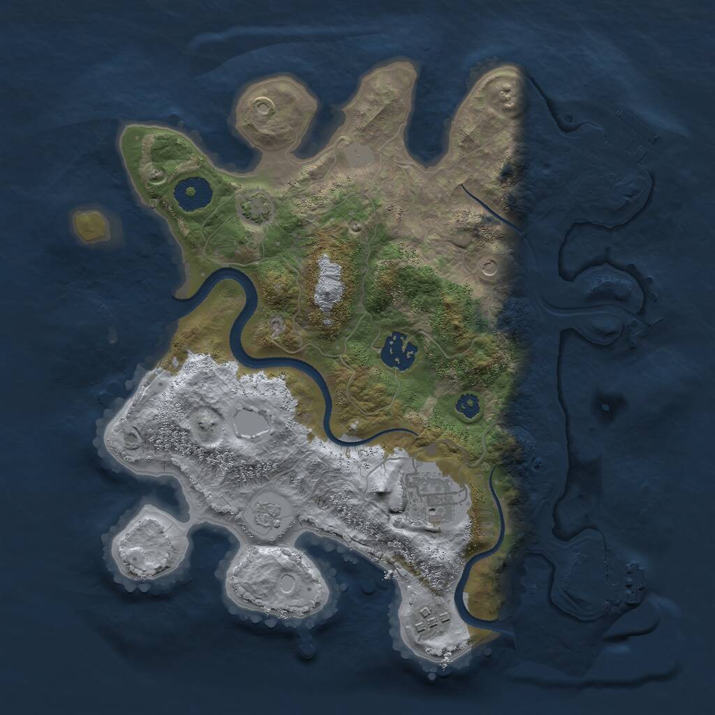 Rust Map: Procedural Map, Size: 3000, Seed: 1140732671, 9 Monuments