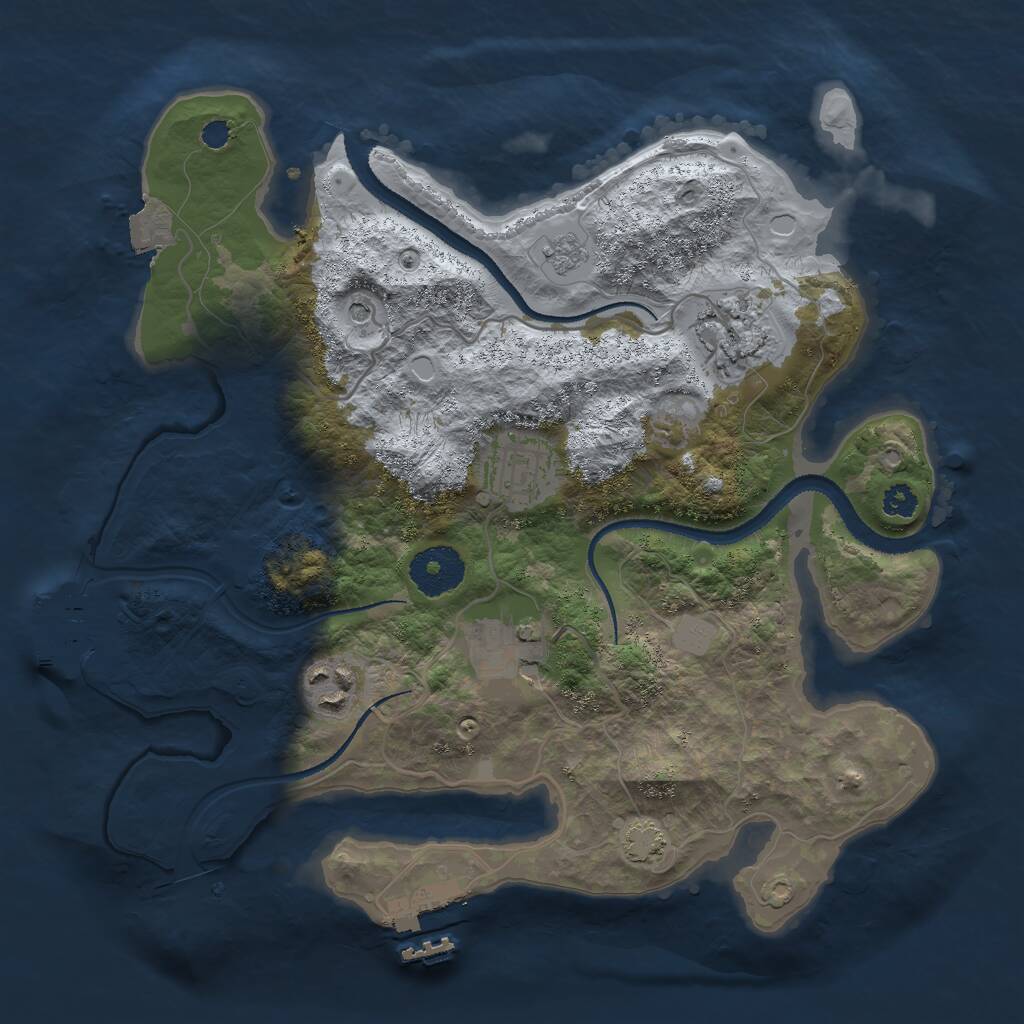 Rust Map: Procedural Map, Size: 3000, Seed: 1512380175, 10 Monuments