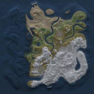 Thumbnail Rust Map: Procedural Map, Size: 3500, Seed: 1890019987, 11 Monuments