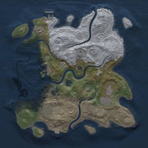 Thumbnail Rust Map: Procedural Map, Size: 3500, Seed: 1847973360, 14 Monuments