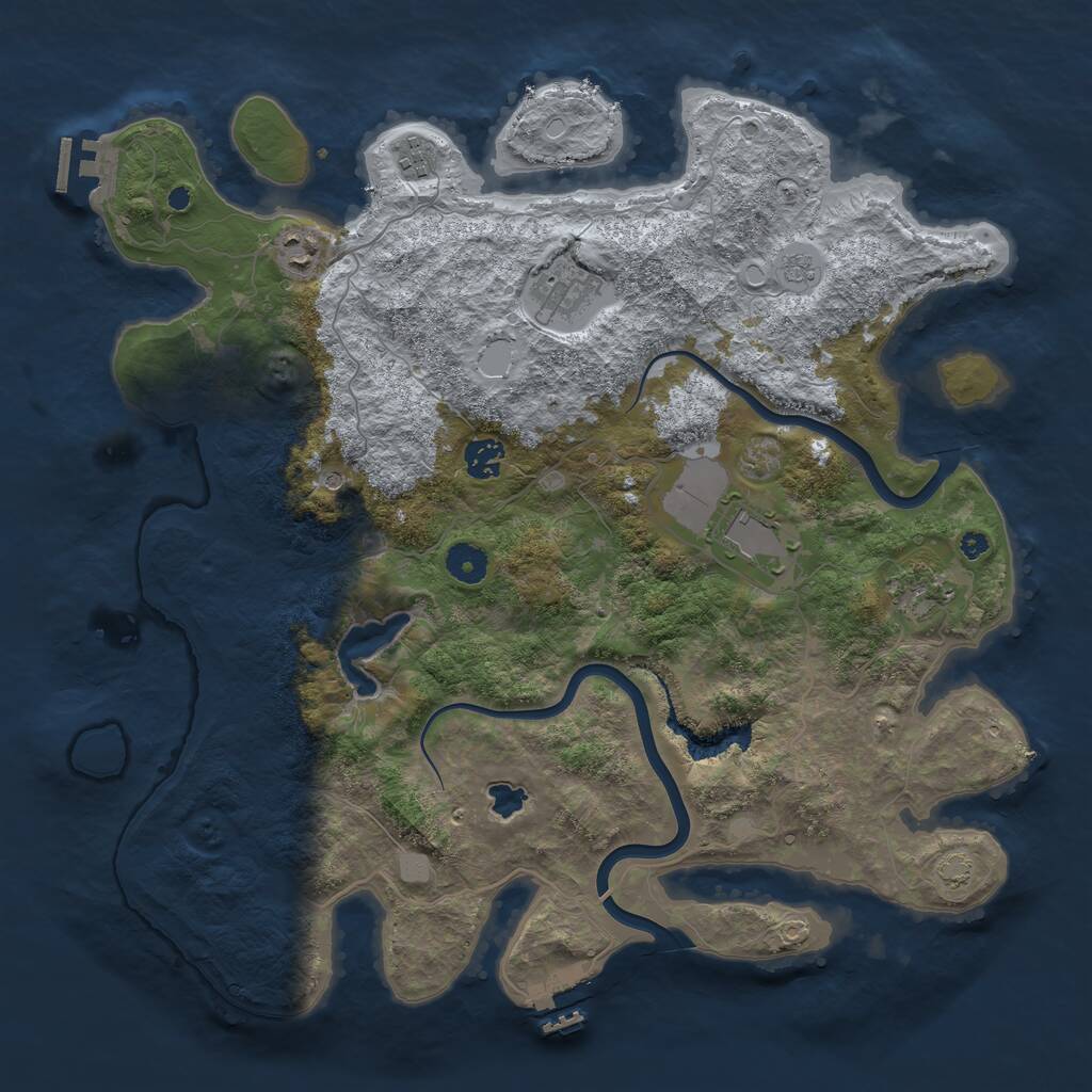 Rust Map: Procedural Map, Size: 4000, Seed: 1420732213, 12 Monuments