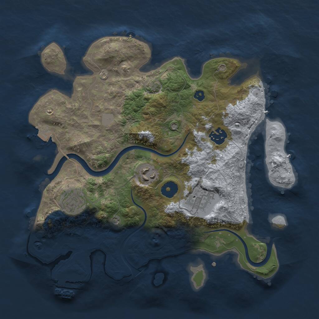 Rust Map: Procedural Map, Size: 2975, Seed: 1027555821, 8 Monuments
