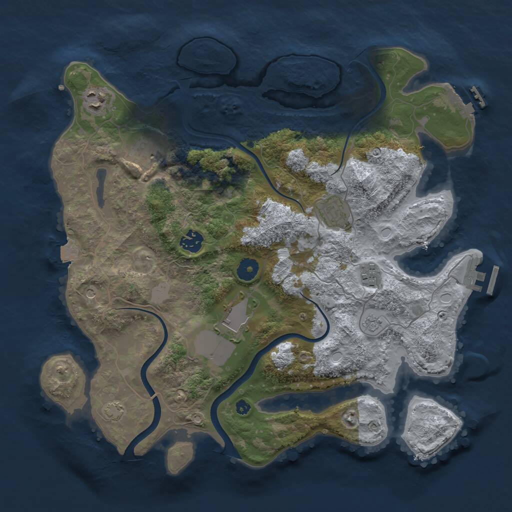 Rust Map: Procedural Map, Size: 3500, Seed: 241203820, 12 Monuments