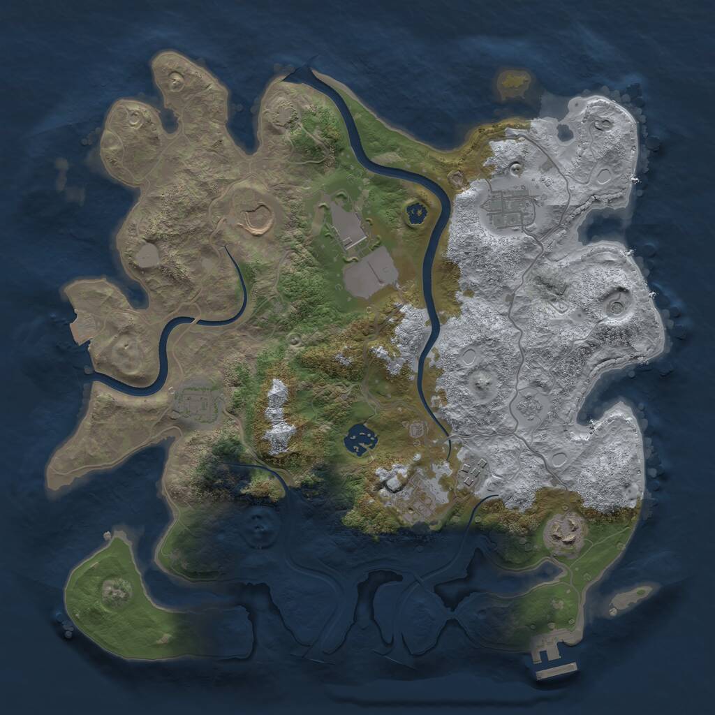 Rust Map: Procedural Map, Size: 3500, Seed: 277589103, 13 Monuments
