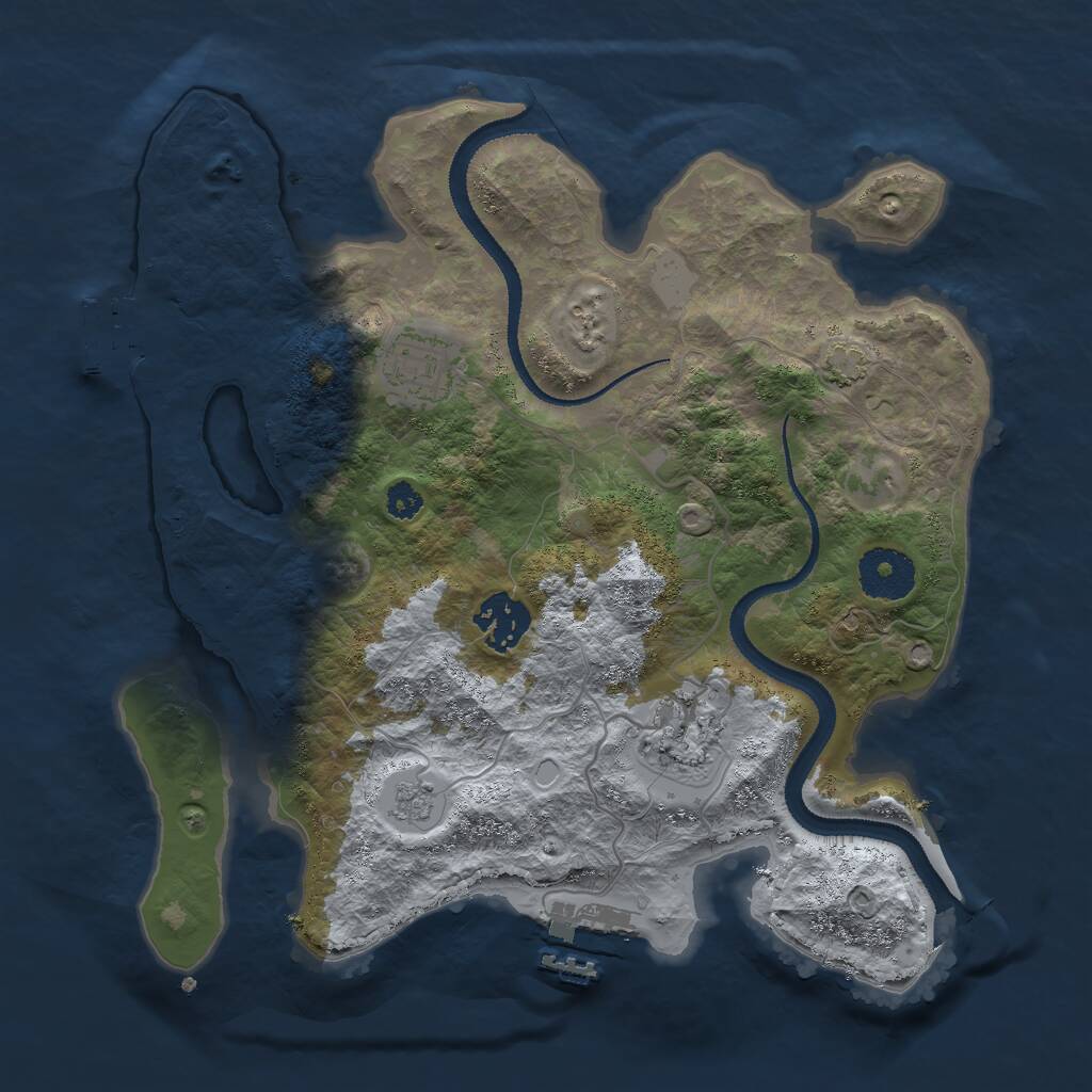 Rust Map: Procedural Map, Size: 3000, Seed: 7561, 8 Monuments