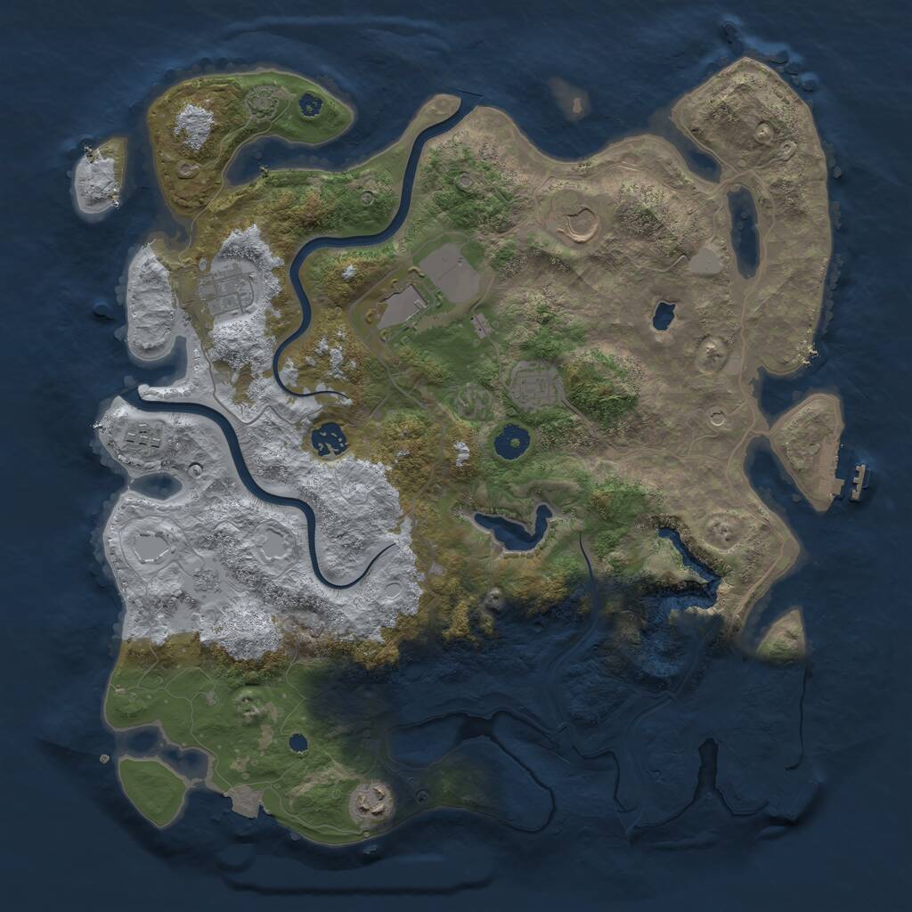 Rust Map: Procedural Map, Size: 4000, Seed: 23254567, 13 Monuments