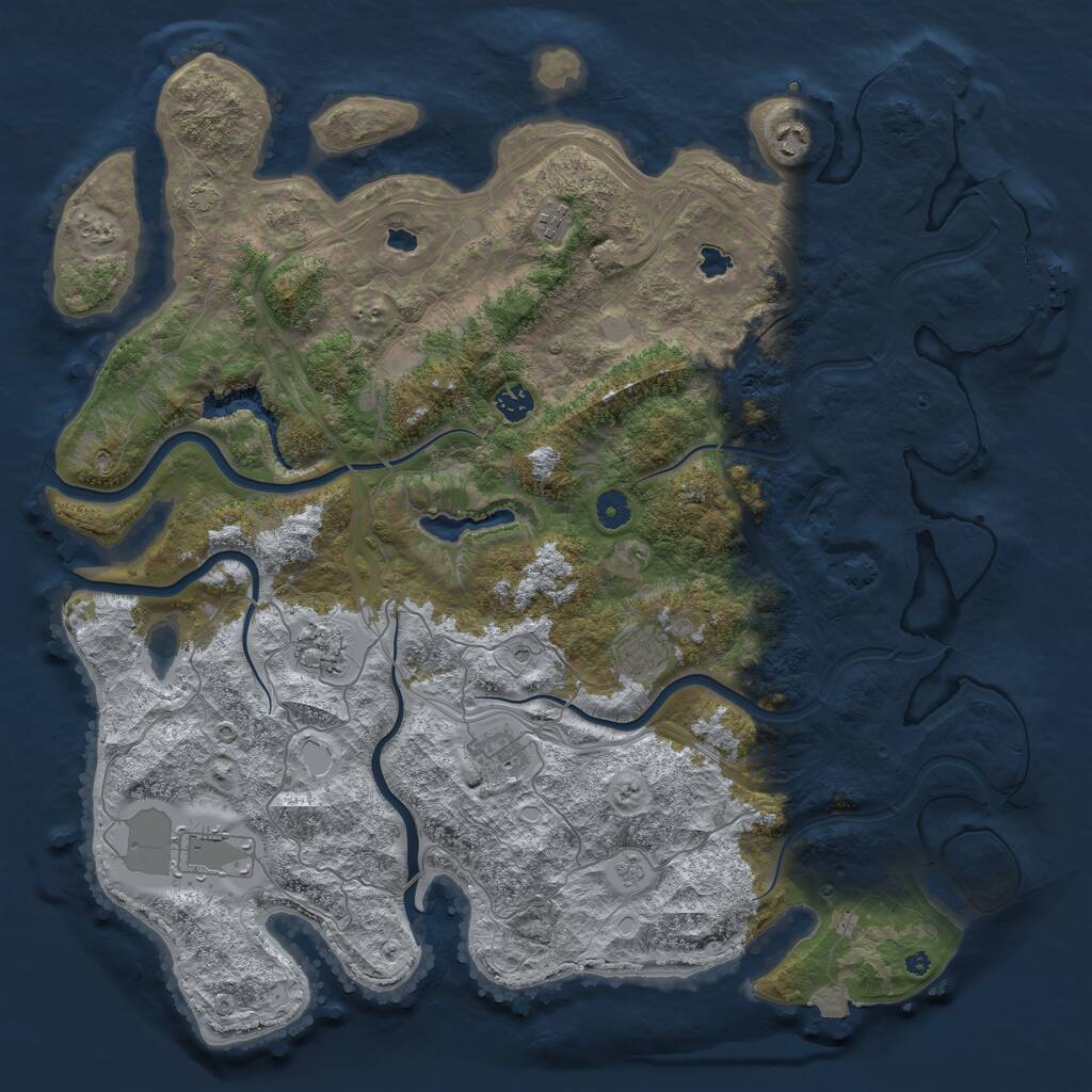 Rust Map: Procedural Map, Size: 4500, Seed: 29052025, 13 Monuments