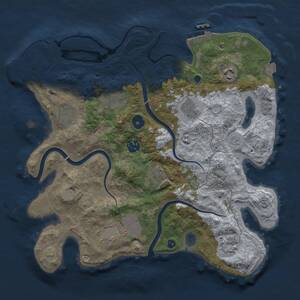 Thumbnail Rust Map: Procedural Map, Size: 3500, Seed: 859332827, 14 Monuments