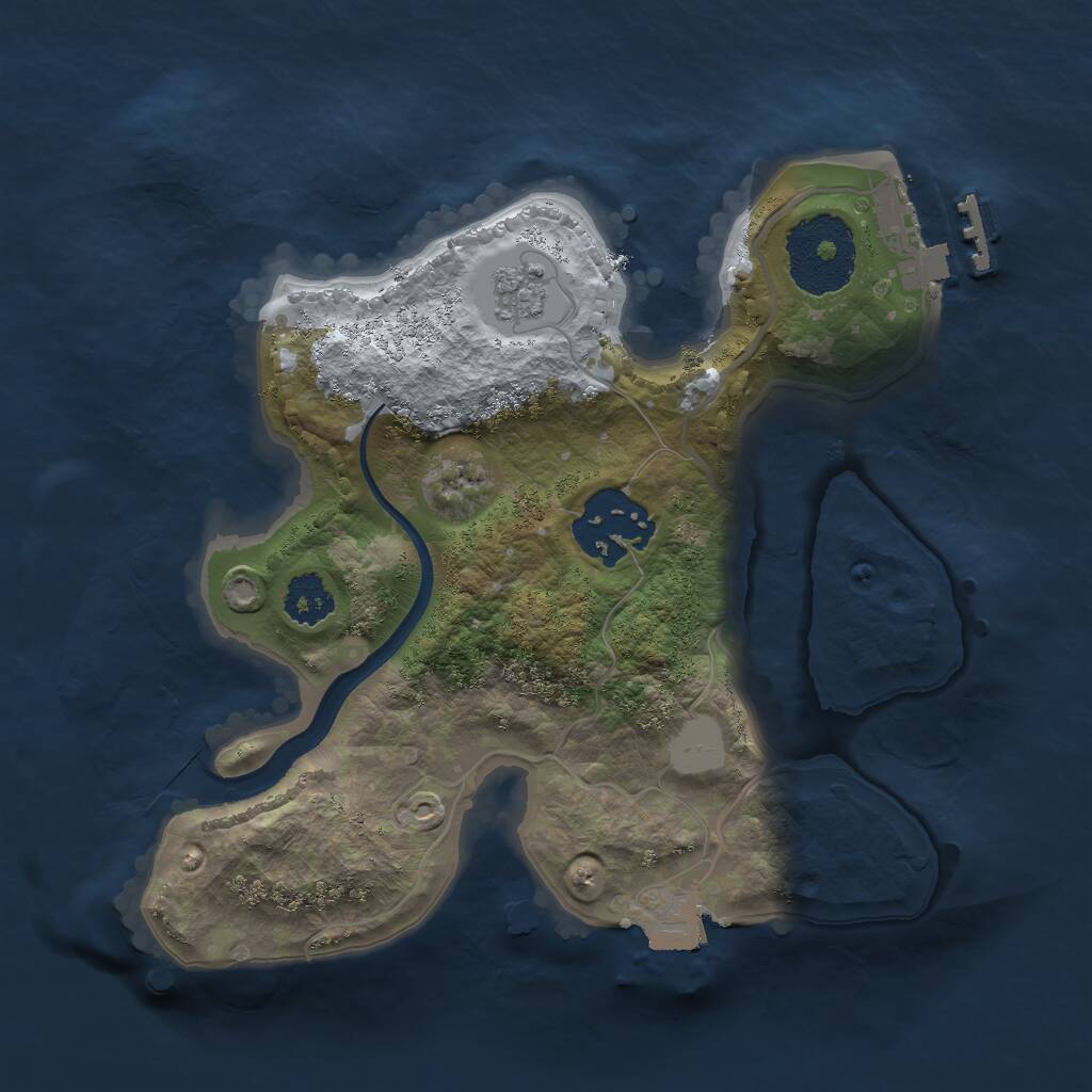 Rust Map: Procedural Map, Size: 2200, Seed: 18, 4 Monuments
