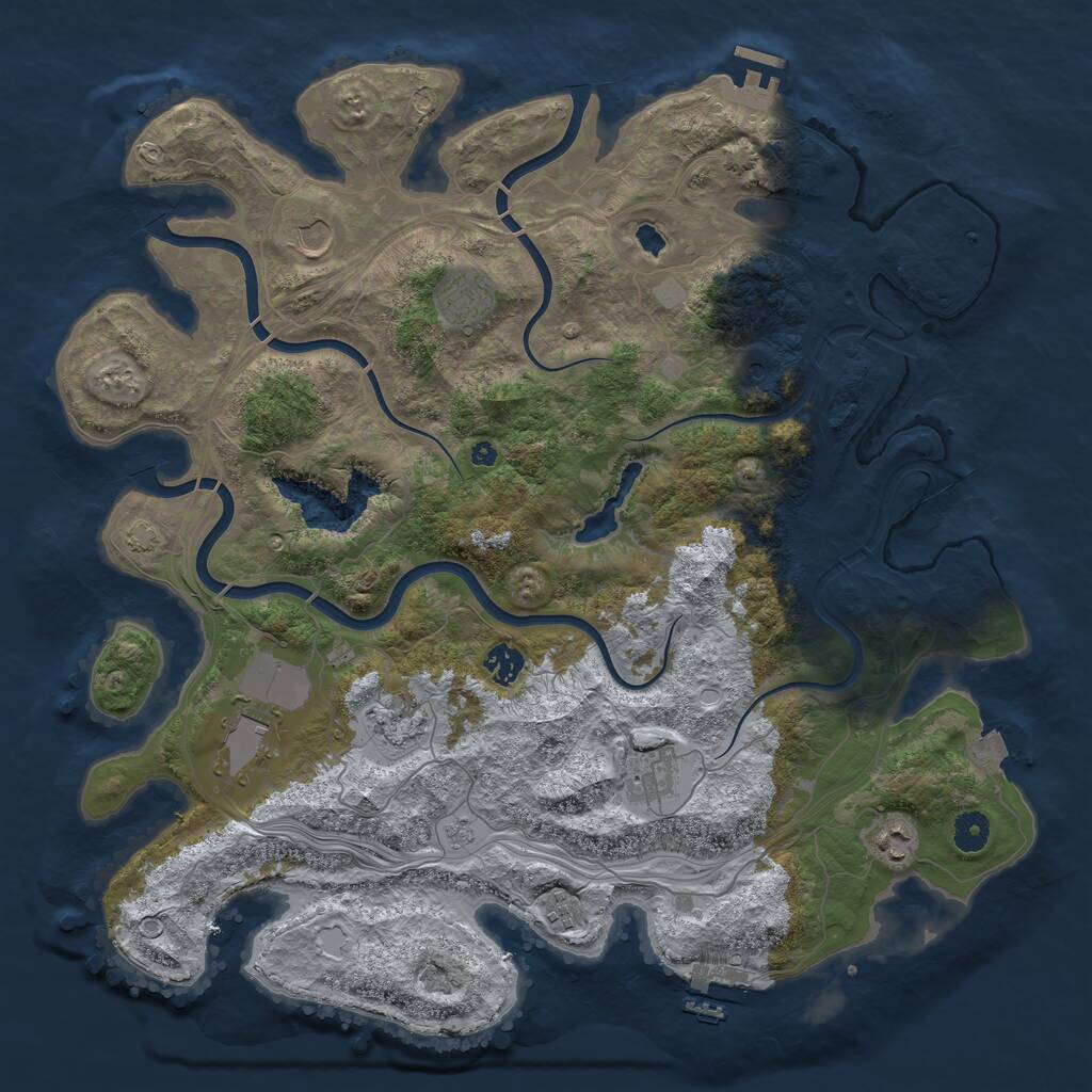 Rust Map: Procedural Map, Size: 4250, Seed: 1123827209, 14 Monuments